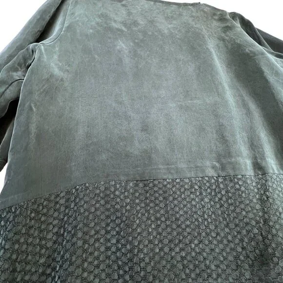 Vtg Wild Rose Midi Maxi Skirt Set 2 piece Womens 14 Gray Boho Rayon Textured USA - Picture 8 of 16